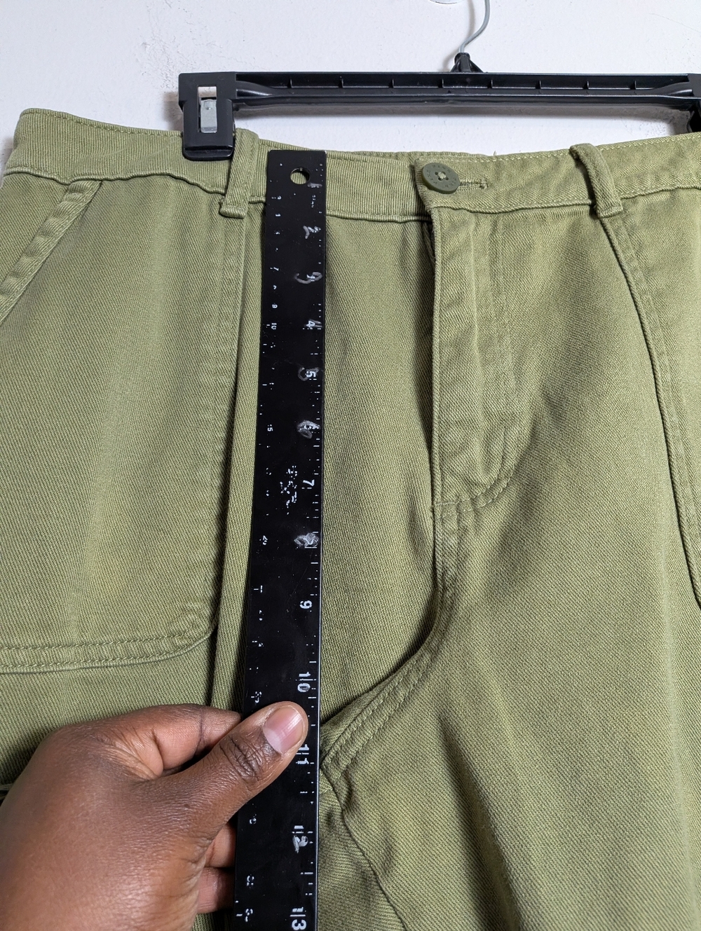 Victoria's Secret Pink Utility Cargo Pants Green Wide Leg Sz L - Picture 7 of 8